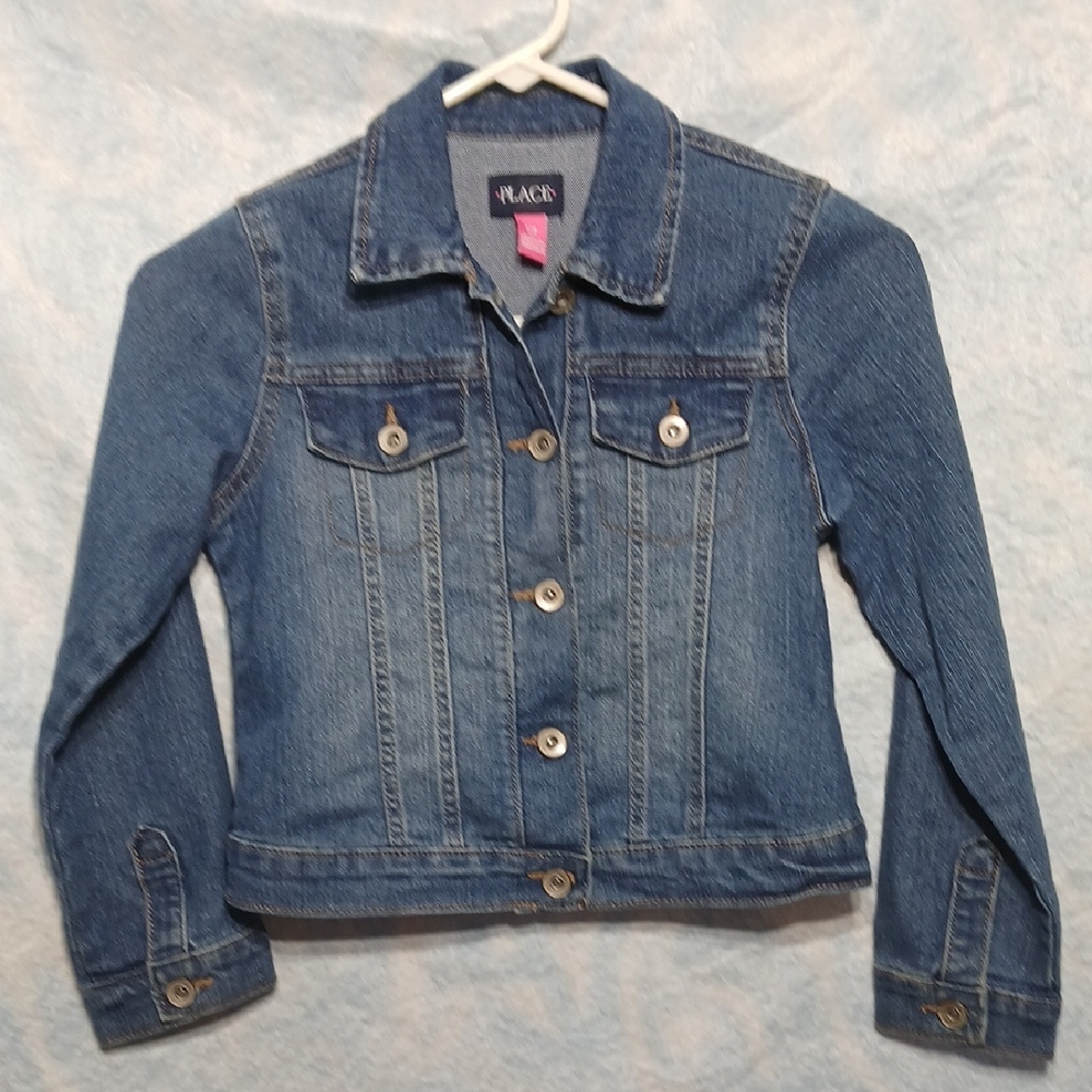 Childrens Place Blue Denim Jean Jacket for Girls Sz 7/8